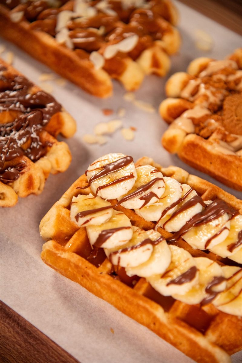 Gaufre garnie de ses toppings