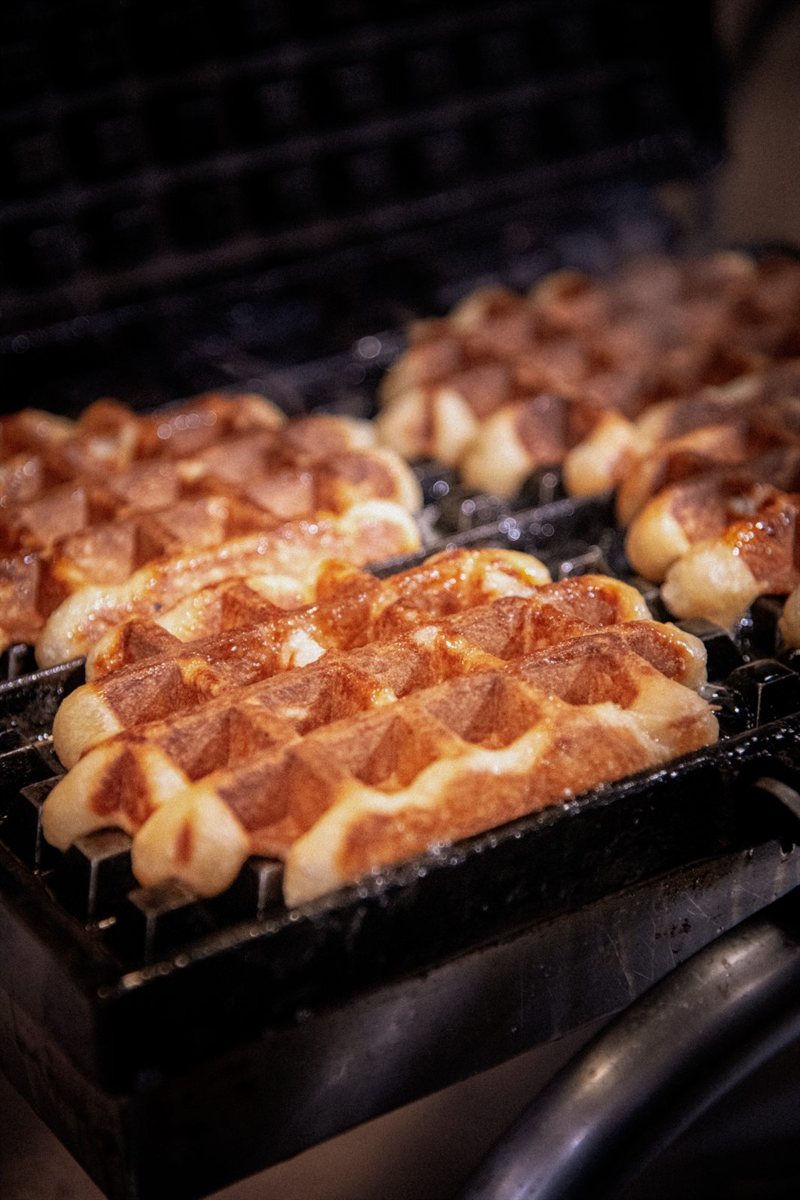 Gaufres liégeoises sur le gaufrier