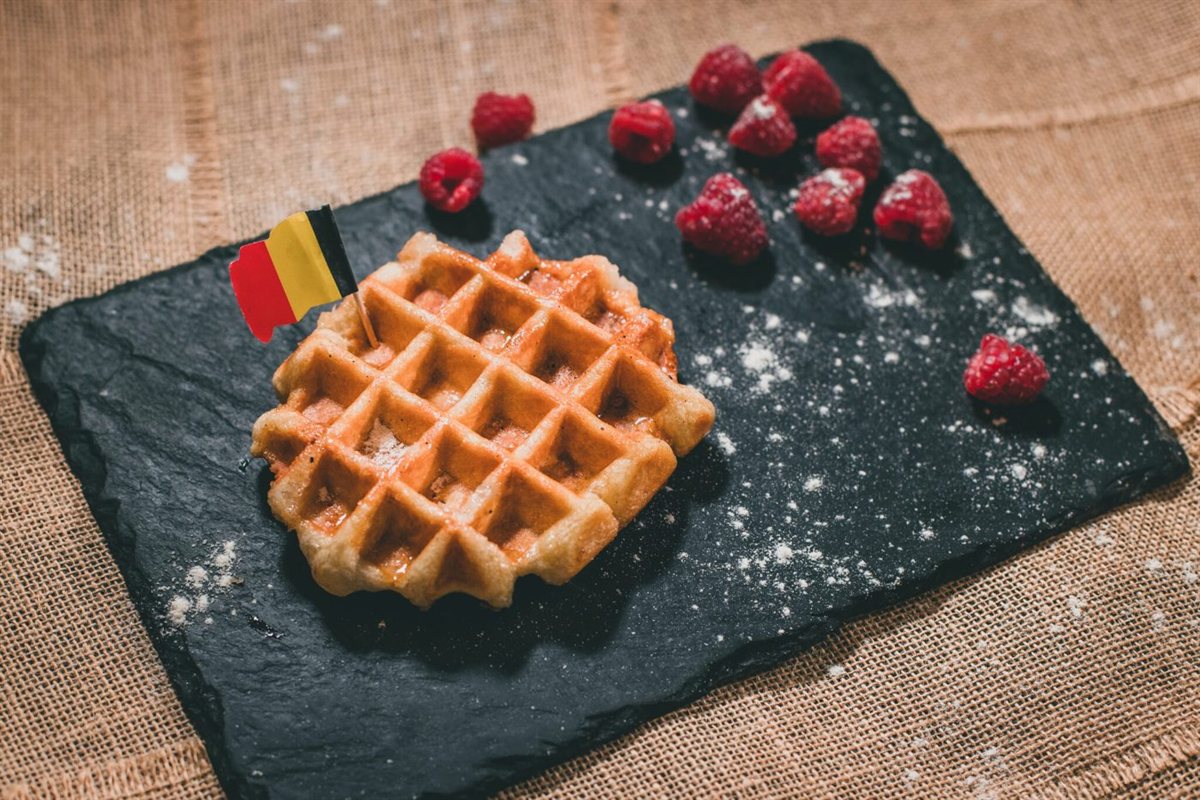 Gaufre liégeoise à la framboise